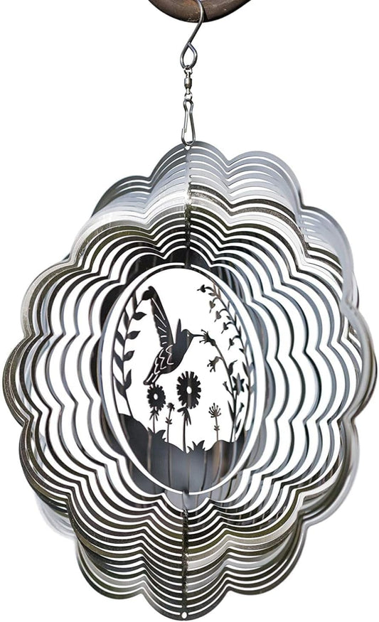 VP Home Hummingbird Kinetic Wind Spinner for Yard and Garden Wind Spinner Outdoor Metal Large Hanging Hummingbird Decor 3D Garden Art Wind Sculpture Spinners Kinetic Art Decorations