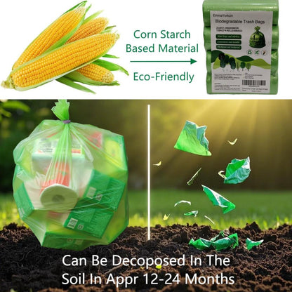 Biodegradable Trash Bags 13+ Gallon-Plant-Based Tall Kitchen compostable Waste Bags, Heavy Duty 1.18 Mil & Leakproof, 50 L, Fits 13 Gallon Bins, Recyclable -Strong Large Trash Bags (60 Count)