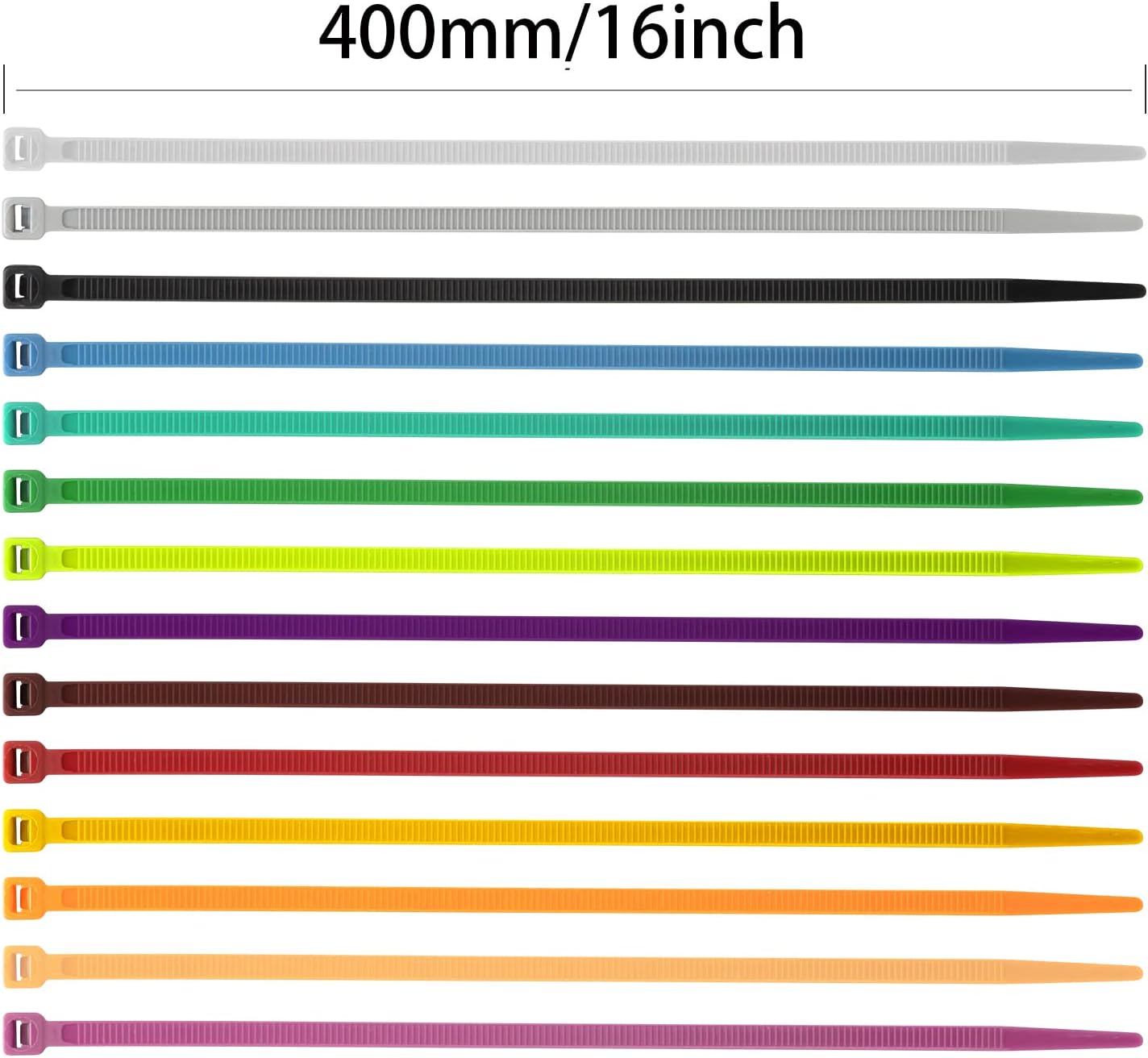 XINGO 100PCS Cable Zip Ties Heavy Duty, Premium Nylon Plastic Wire Ties with 50 Pounds Tensile Strength, Self-Locking Black Nylon Zip Ties for Indoor and Outdoor (16 inch, Pink)