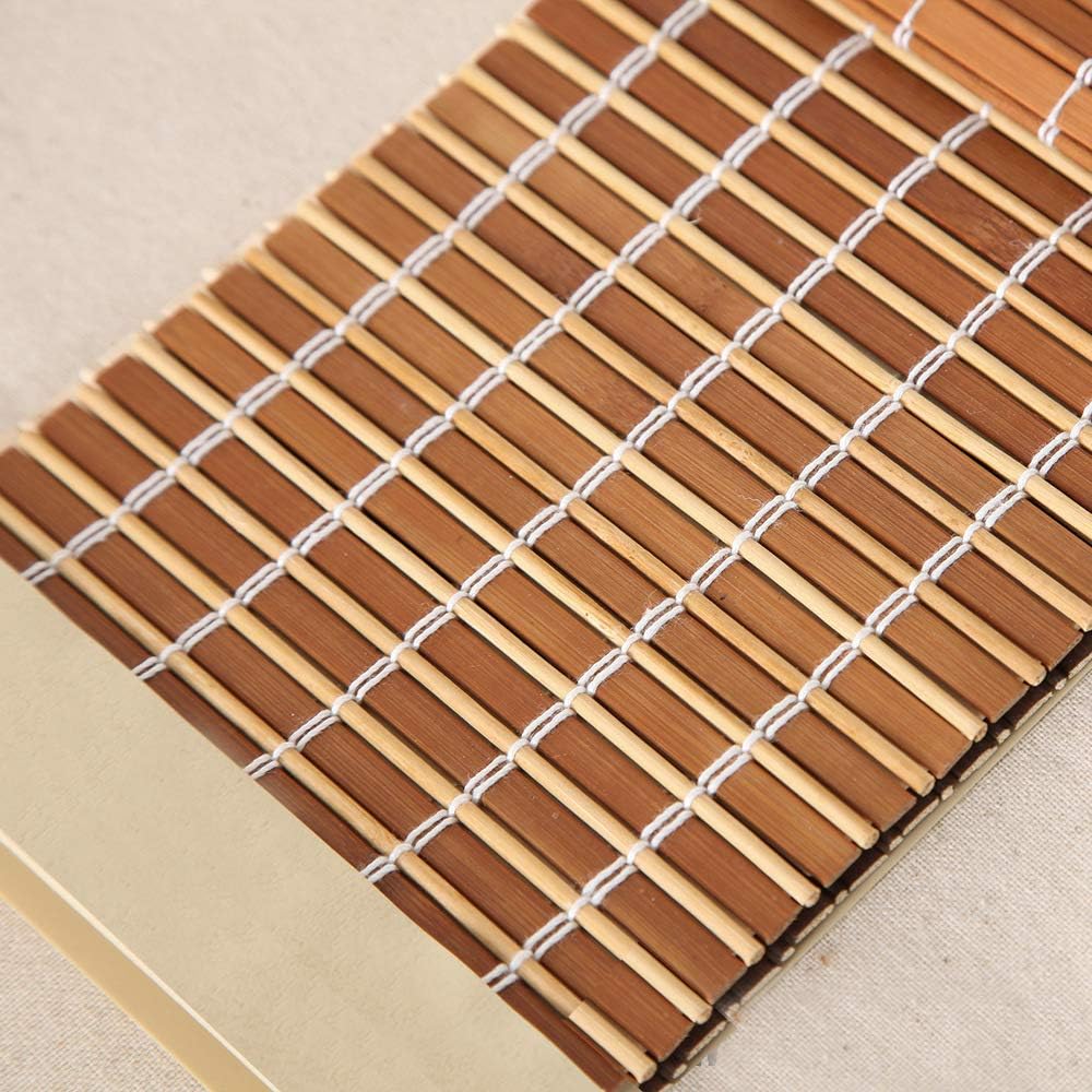 LETAU Cordless Wood Window Roller Shades, Bamboo Light Filtering Window Blinds for Indoor Home, Office, Kitchen, Pattern 6