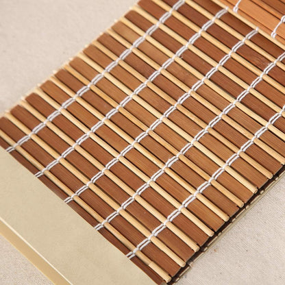 LETAU Cordless Wood Window Roller Shades, Bamboo Light Filtering Window Blinds for Indoor Home, Office, Kitchen, Pattern 6