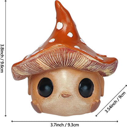 Whimsical Mushroom Garden Statue, Garden Mushrooms Outdoor Decor Gnome Garden Decor Fairy Garden Accessories for Yard, Patio, Home Desk, Backyard, Lawn Ornament Birthday Gift for Women and Men