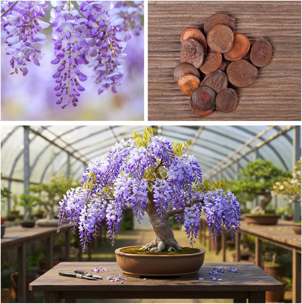 Weeping Wisteria Bonsai Tree Seedling for Planting - 1 Year Old Well Rooted Seedling