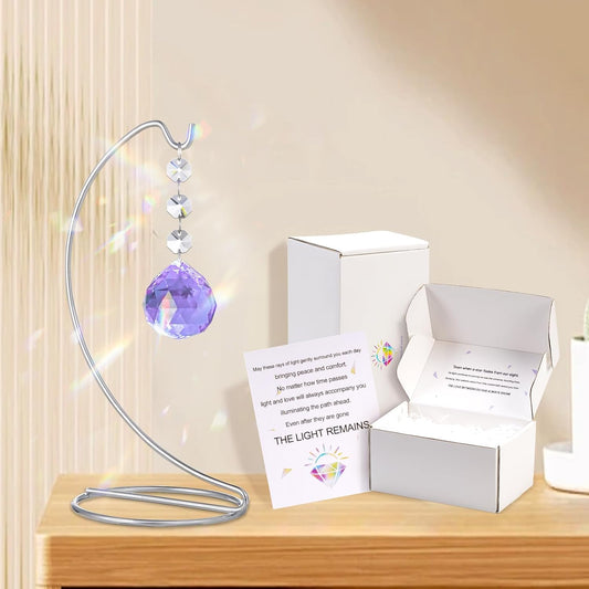 9-Inch,Unique Sympathy Gifts for Loss of Loved One,40mm Crystal Suncatcher,Condolences Gift for