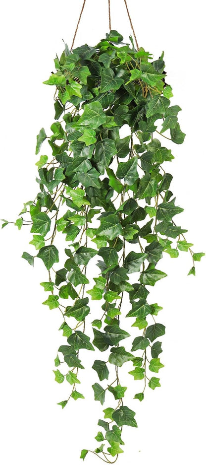RECUTMS Artificial Ivy Hanging Leaves Plants Fake Vines Garland Real Touch Faux Plastic Bushes for Outside Home Wall Garden Wedding Party Bar Decor 39.4’’