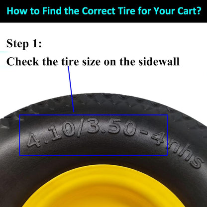 Flat Free 4.10/3.50-4 Hand Truck Tire with 3/4 Axle Bore, 2.2” Offset 10 inch Solid Tire Replacement for Hand Truck/Wagon/Garden Cart/Wheelbarrow/Dolly/Lawnmower (Set of 2) (2.2“ Offset)