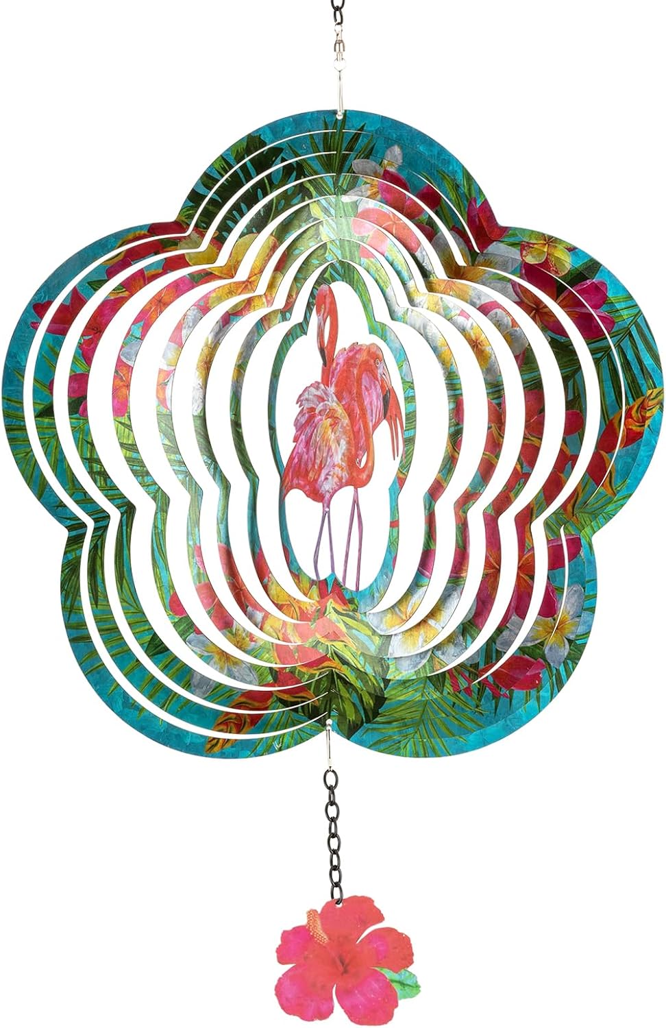 Flamingo Hanging Wind Spinners - Flamingo Gifts for Mom Women Grandma, Metal 12-Inch 3D Laser Cut Art Outdoor Kinetic Wind Spinner Clearance for Yard Patio Garden/Indoor Decor