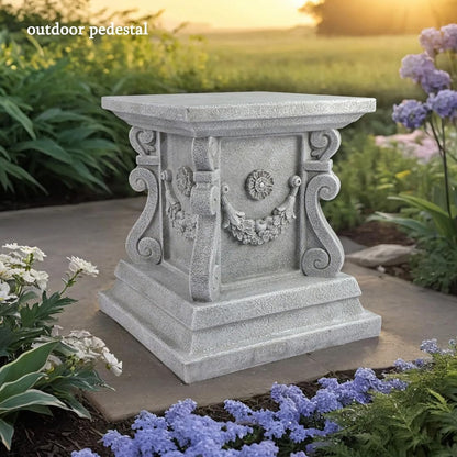 Outdoor Pedestal Stand for Garden Decor - ClassicalL Plinth Pedestal Stand for Statues, Decorative Garden Pedestals and Statue Stand, 11.5"(L) x 12"(H) x 11.5"(W)
