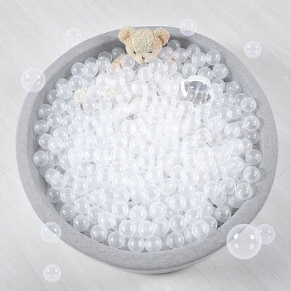 Ball Pit Balls for Kids, Plastic Refill 2.2 Inch Balls, 100 Pack, Bright Colors, Phthalate and BPA Free, Includes a Reusable Storage Bag with Zipper