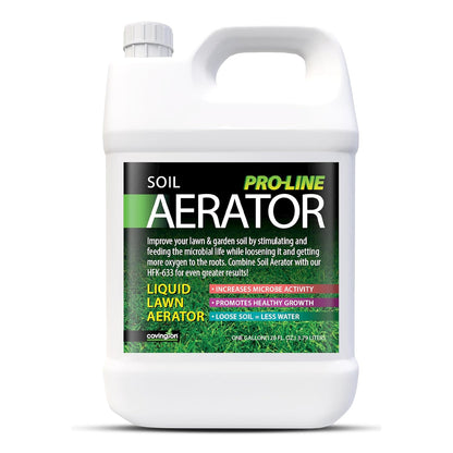 Covington Liquid Lawn Aerator PRO-LINE (1 Gallon) – Soil Conditioner & Softener for Lawns & Gardens – Loosens Clay, Compacted Soil for Better Water & Nutrient Absorption – Liquid Aeration Concentrate