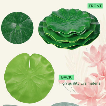 12Pcs Lily Pads for Ponds, Artificial Floating Foam Lotus Leaves Realistic Water Lily Pads Foliage Pond Decor for Pool Koi Fish Patio Aquarium Outdoor Ponds