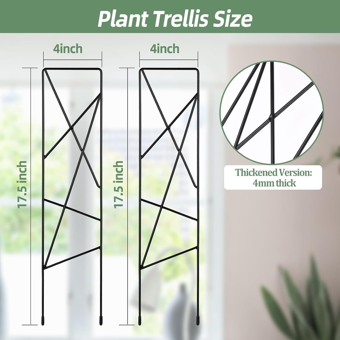 17.5 Inch Indoor Plant Trellis for Climbing Plants,Metal Trellis,Small Garden Trellis for Potted Plants,Plant Stakes for Indoor Plants Accessories Hoya,Flower,Plant Support (Star-Metal)