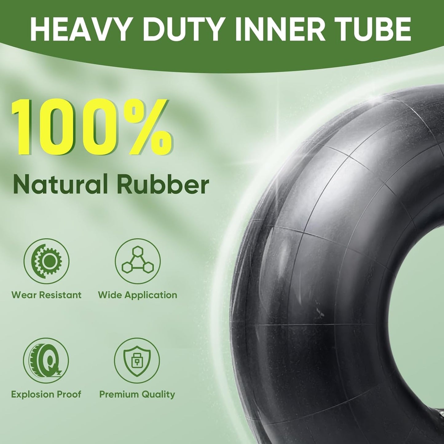 TICONN 13x4.00-6, 4.10/3.50-6 Tire Inner Tube, 2 Pack Inner Tire Tube for Wheelbarrow Tires, Replacement Tube with TR-13 Straight Valve Stem for Wheelbarrows, Lawn Mowers, Hand Trucks