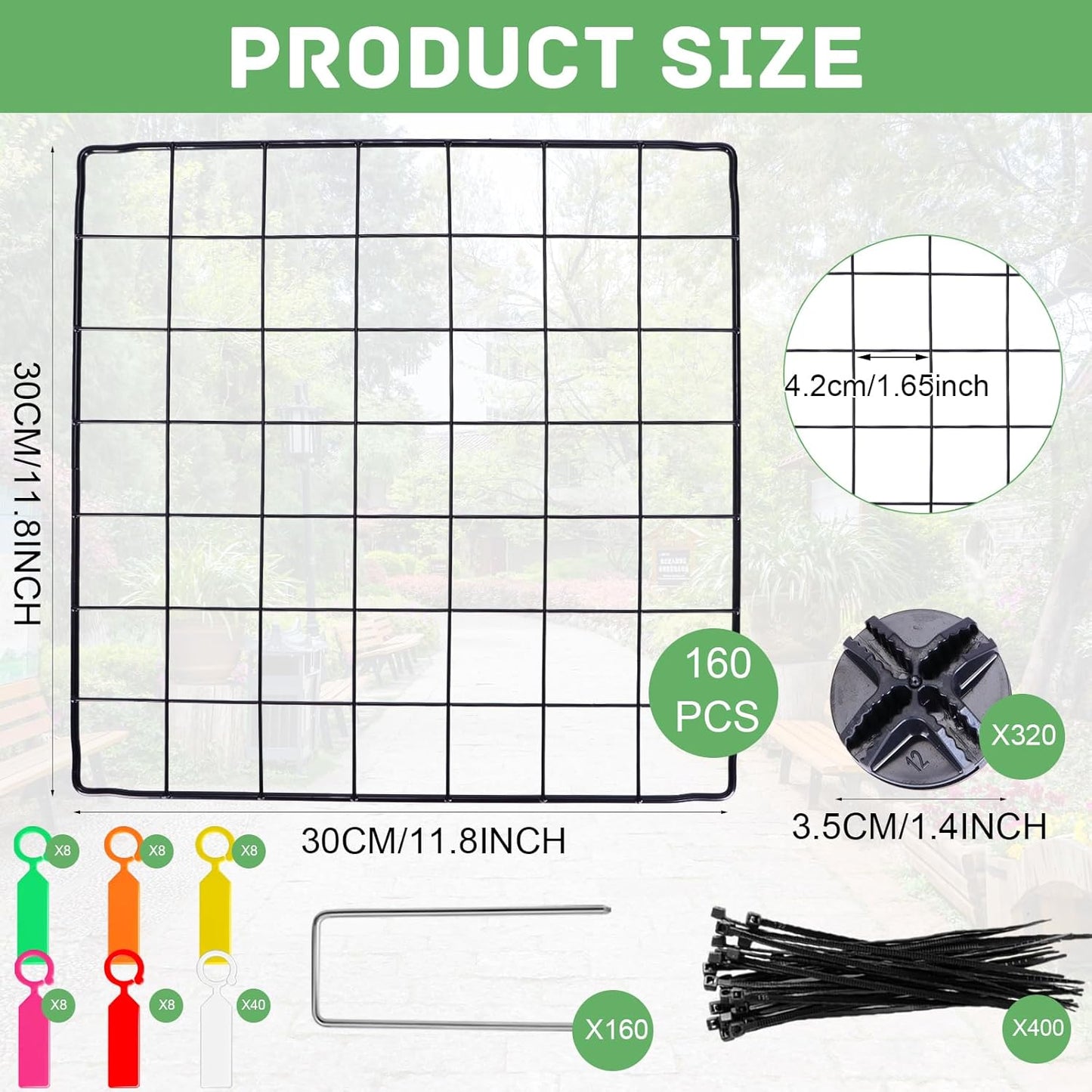 40 Set Wire Plant Cages for Plants Protect from Rabbits,Square Wire Plant Cages for Plants DIY Metal Net