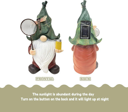 Garden Gnomes Outdoor Decor – Bug Catcher Garden Statue for Lawn, Balcony, Yard – Garden Ornaments – Fun Birthday Gift for Lover, Mom, Grandma – Ideal Holiday Present