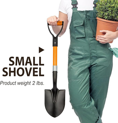 Small Garden Shovel Mini Kids Digging Shovel with Overall Length 28 inches Shovel for Digging, Beach Shovels. Gardening Tools with D-Handel
