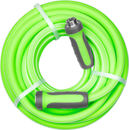 Fevone 35 ft x 5/8" Heavy Duty Garden Hose, Drinking Water Safe, Flexible & Kink-Free Hybrid Polymer Water Hose, Lightweight Outdoor Hose with swivel handles and 3/4" Solid Aluminum Fittings
