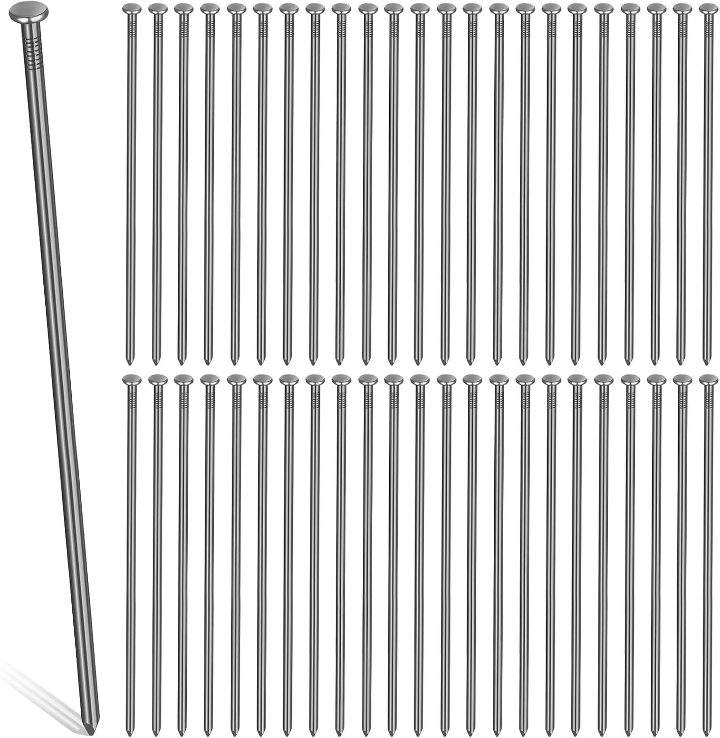 Nuenen 100 Metal Heavy Duty Stakes 12 Inch Landscape Anchoring Spikes Garden Edging Spikes for Artificial Turf Stakes, Paver Edging, Weed Barrier, Timber, Carpentry, Tent, Camping (Black)