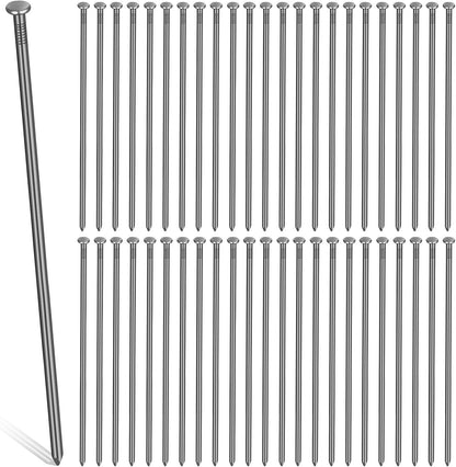 Nuenen 100 Metal Heavy Duty Stakes 12 Inch Landscape Anchoring Spikes Garden Edging Spikes for Artificial Turf Stakes, Paver Edging, Weed Barrier, Timber, Carpentry, Tent, Camping (Black)