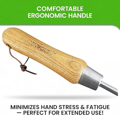 Garden Guru Eco Transplanter Trowel Shovel- 100% Recycled Stainless Steel - Rust Resistant - FSC Certified Wood Ergonomic Handle - Perfect Tool for Gardening Weeding Transplanting and Digging