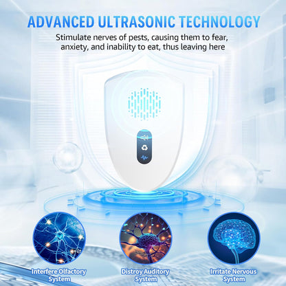 2025 Upgraded Ultrasonic Pest Control Repeller, Mouse Repellent Indoor for Spider Bug Roach Ant Fly Rat Mice Insect Deterrent, Mouse Rodent Repellent Ultrasonic Plug in, 3 Mode Switching, 6 Pack