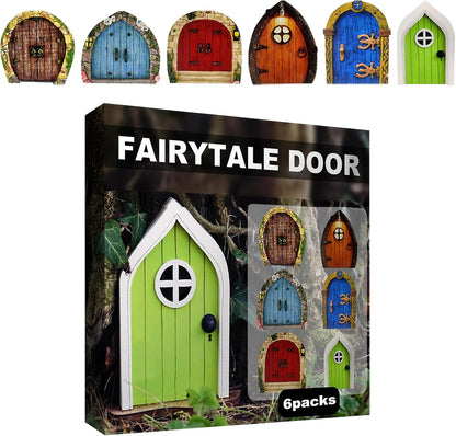 Set of 6 Fairy Garden Door Miniature Garden Decor Outdoor Garden Accessory for Gardens Gate Decoration in Yard Landscaping and Indoor Decor