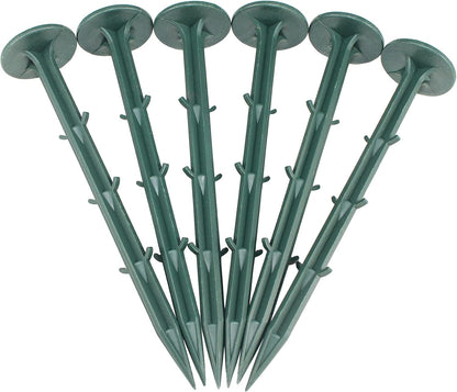 6-Inch Plastic Stakes Sturdy Plastic Stakes Anchors Rustproof for Holding Down Landscape Fabric Lawn Edging,Weed Barrier, Tents,Game Nets and Rain Tarps (100)