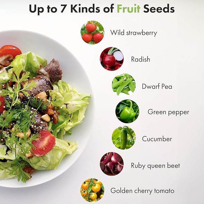 LYKOCLEAN Red Strawberry Seeds Pod for AeroGarden, idoo, Ahopegarden Hydroponics Garden, 18-pods (350+ Seeds, Include Cherry Tomato, Wild Strawberry, Dwarf Pea, Green Pepper, Ruby Queen Beet)