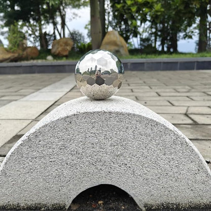 304 Stainless Steel Gazing Ball Sculptures Diamond Ball Decoration Mirror Hollow Decor Ball Reflective Garden Sphere Hollow Metal Ball Ornament Statues Gazing Globe for Home Garden (4 inch)