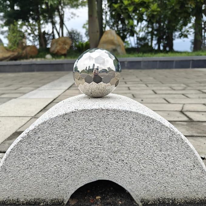 304 Stainless Steel Gazing Ball Sculptures Diamond Ball Decoration Mirror Hollow Decor Ball Reflective Garden Sphere Hollow Metal Ball Ornament Statues Gazing Globe for Home Garden (3 inch)
