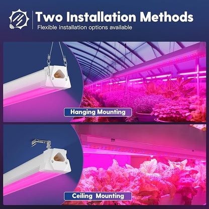 FREELICHT 1 Pack 4FT LED Grow Light, 40W (250W Equivalent), Red Blue (660nm+460nm) Full Spectrum Grow Light for Indoor Plants, Linkable Plug in Plant Growing Lamps for Hydroponic Seeding Veg Flower