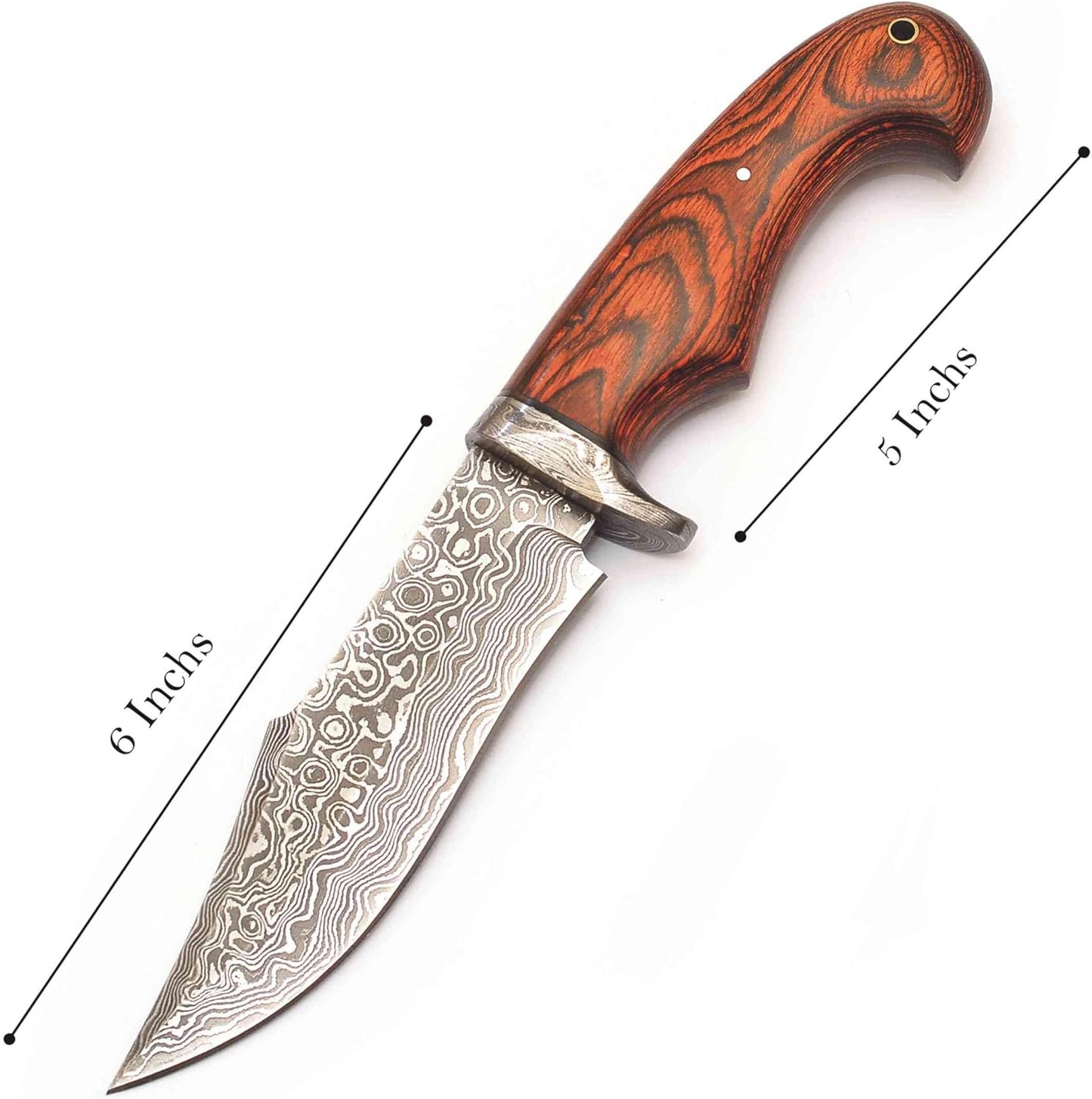 Handmade Damascus Steel Bowie knife Fixed Blade Knife for outdoor, bushcraft, camping,survival with Leather Sheath And Perfect Handle Grip