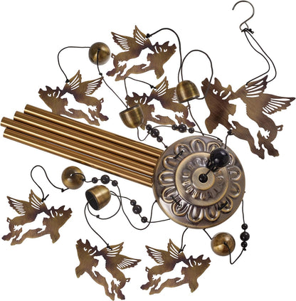 37" Flying Pigs Wind Chimes Outdoor Decor - with 6 Bells 7 Pigs Wind Chimes, Mobile Romantic Fly Pigs Wind Catcher, Bronze Pig Wind Bells for Home, Mom Gifts, Balcony, Tree, Festival Garden Decoration