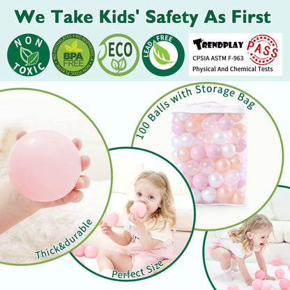 TRENDPLAY Plastic Balls for Ball Pits - Hollow Balls- Safe and Exciting Playtime - Perfect for Baby Pools, Birthday Party Decoration