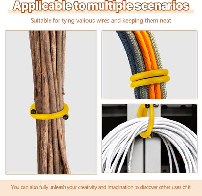 20 Pcs 17 Inch EVA Foam Twist Rubber Ties Reusable Bendable Cable Tie Straps Flexible Heavy Duty Twisty Ties for Organizing Cords Bundling (Yellow)