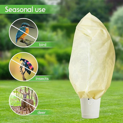 Bonviee 4 Packs Plant Covers Freeze Protection-47.24”×70.86” Large Tree Covers Frost Protection Blankets for Plants, Reusable Shrub Jakets Covers for Winter, with Drawstring & Zipper