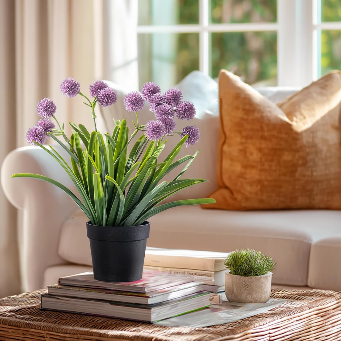 3 Pack Fake Small Plant in Pot Artificial Potted Flowers for Home Decor Fake Flower Plant Greenery Mini Faux Plant for Indoor Bedroom Living Room Office Shelf Bathroom Farmhouse Decor (Type 4)