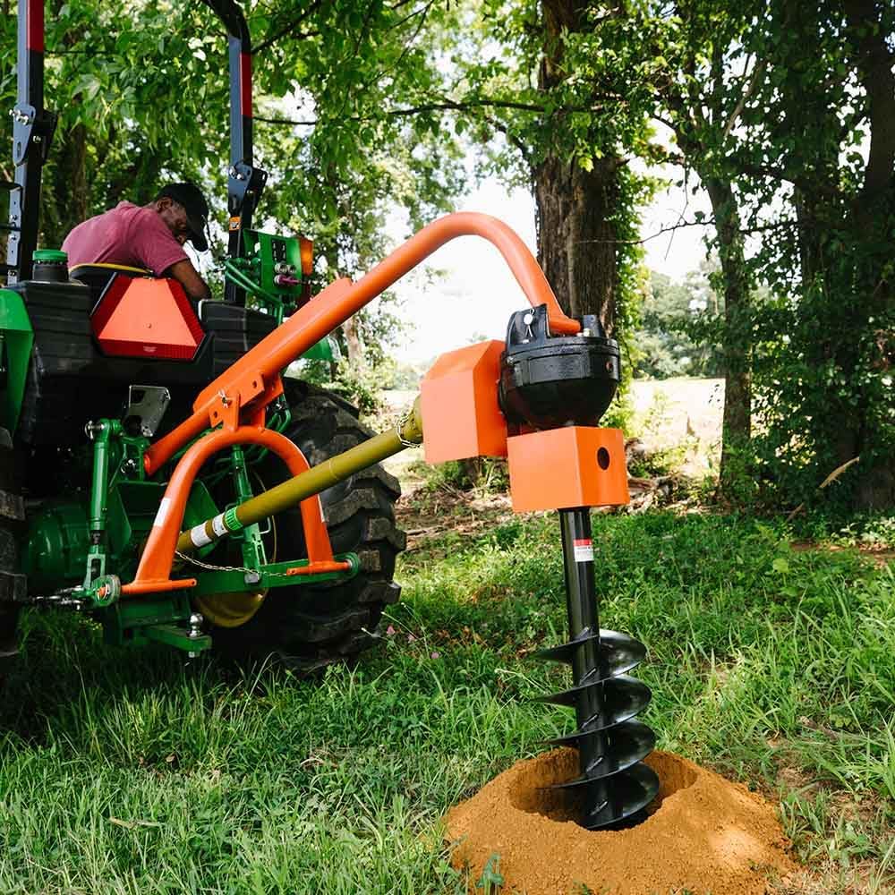 Titan Attachments 60 HP 3 Point Post Hole Digger with 9" Auger Attachment, Fits Cat 1 Tractors for Fence Post Holes, Deck Installation