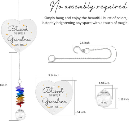 Gifts for Grandma - Nana Sun Catcher Birthday Gift - Crystal Suncatcher Rainbow Maker - Hanging Window Decor - Sentimental Keepsake - Gift for Grandmother from Grandkids