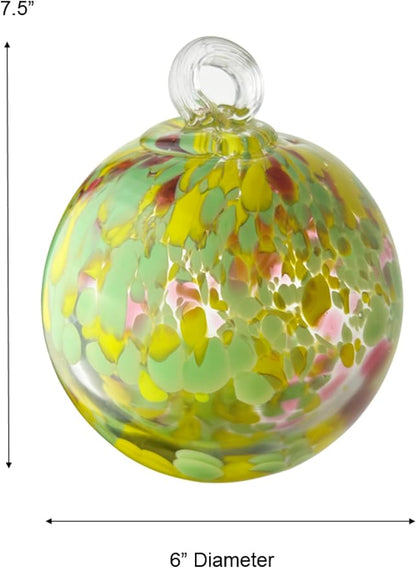 Dale Tiffany Hand Blown Glass, 6" Diameter Blossom, Tree of Life Collection, Witch Globe Hanging Garden Indoor/Outdoor Decorative Ornament Gazing Ball