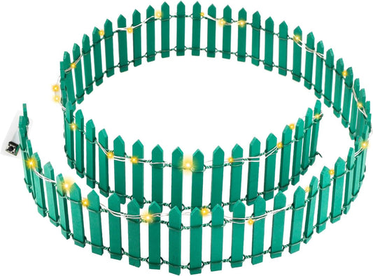 Mini Fairy Garden Fence, 35.5x2 Inch Cuttable Small Wood Picket Fence, DIY Miniature Accessories Decoration for Dollhouse, Crafts, Vegetable Platter, Cake(Dark Green)