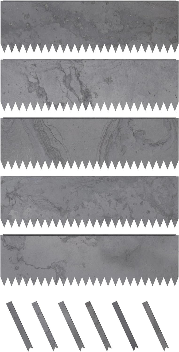 Edge Right - Hammer-in Landscape Edging - 48-inch Strips - 14-inch Depth 1/4-inch Rounded top COR-Ten Steel (5 Pack)