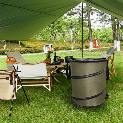 Camping Trash Can, Pop-Up Trash Can/Recycle Bin, Reusable Yard Waste Bags/Lawn Bags/Leaf Bags, Car Garbage Can, Foldable Camping Recycling Bin 2-Pack (Green10gallons)