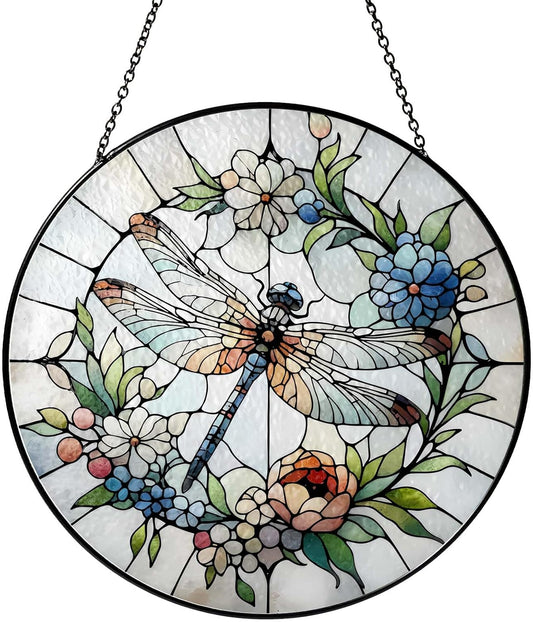 Dragonfly Sun Catcher Stained Glass Window Hanging Sun Catchers Indoor Window Dragonfly Gifts for