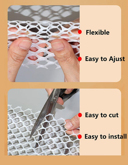XIFENG Plastic Wire Mesh Fence Roll for Poultry Dogs Rabbit Snake Barrier, Plastic Chicken Fence Wire Fencing Mesh Poultry Netting for Garden Farm(Size:0.7in mesh-33ft L x 3.3ft W Roll,Color:Black)