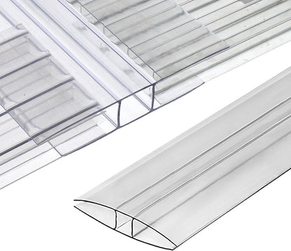 Greenhouses Polycarbonate Greenhouse Panels Connectors - Fit 6mm or 8mm Twin-Wall Polycarbonate Panels, Join 2 Pieces of Panels Together, 4-Foot Length, 10 Pieces (H Connectors 8mm-4ft)