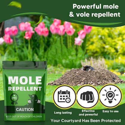 Mole Repellent Outdoor, Gopher Repellents, Vole Repellent for Lawn, Natural Groundhog Repellent, Safe for People & Pets, Mole Repellent for Lawn and Garden, 3 Months Protection -8P