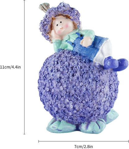 Lavender Outdoor Garden Resin Statues - Couple Boy & Girl Figurines, Ideal for Patio, Lawn, Garden & Courtyard Decor, Valentine's Day Home Ornament, for Parents & Friends