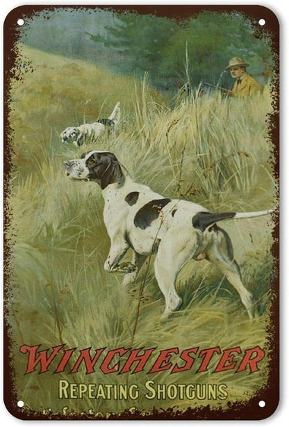Vintage Retro Poster Metal Sign - Winchester Repeating Arms Co. Firearms Metal Tin Sign Wall Decor For Coffee Bars Restaurants Pubs Man Cave 8" X 12",Mothers Day Gift,Grandma Gifts