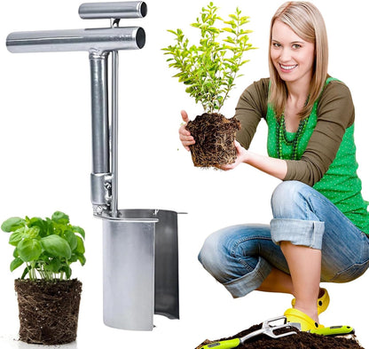 Bulb Planter Tool Garden Transplanter Tool for Digging, Lawn and Garden Tool Plant and Fruit Tree Seedling Transplanter Seed Planting Tools Hole Bulb Digger Tool Hole Maker for Planting
